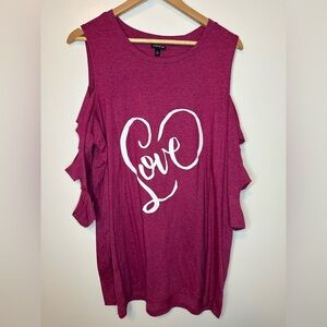 Torrid 3/4 Lattice Sleeve Top Pink